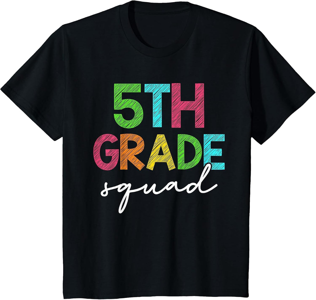 5th Grade Squad Fifth Grade Teacher Crew Back to School T-Shirt - Black