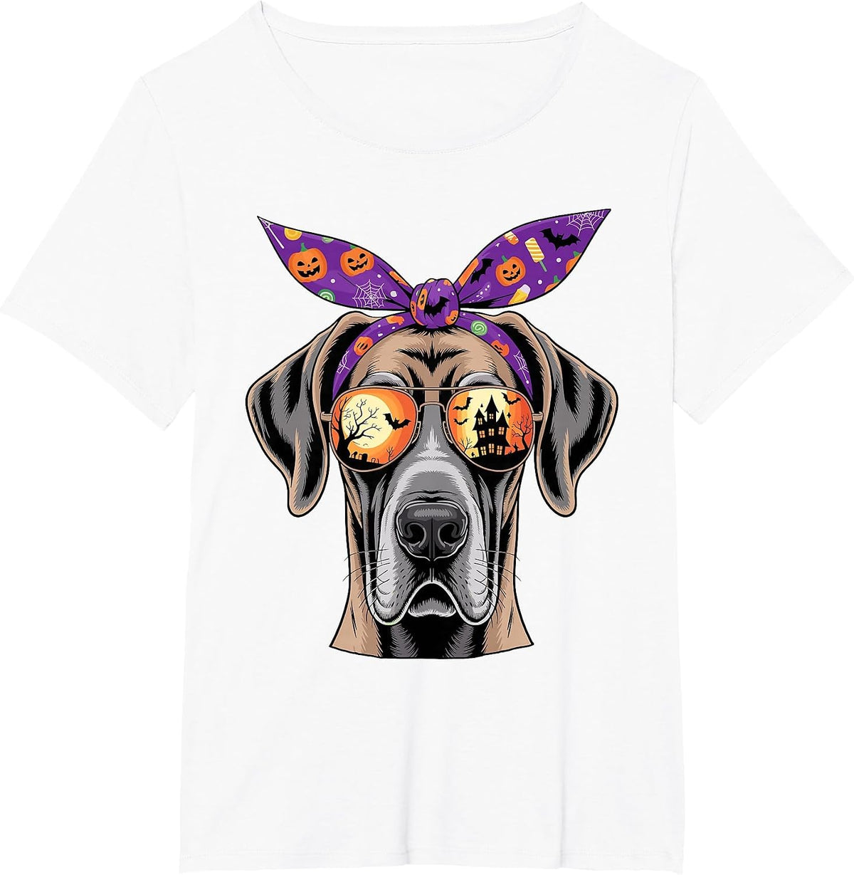 Halloween Bandana Great Dane T-Shirt - White