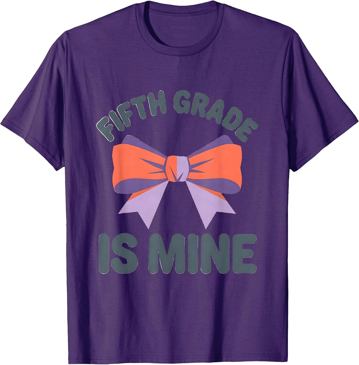 Men's Fifth Grade Is Mine Coquette Bow Back to School Girl T-Shirt - Purple