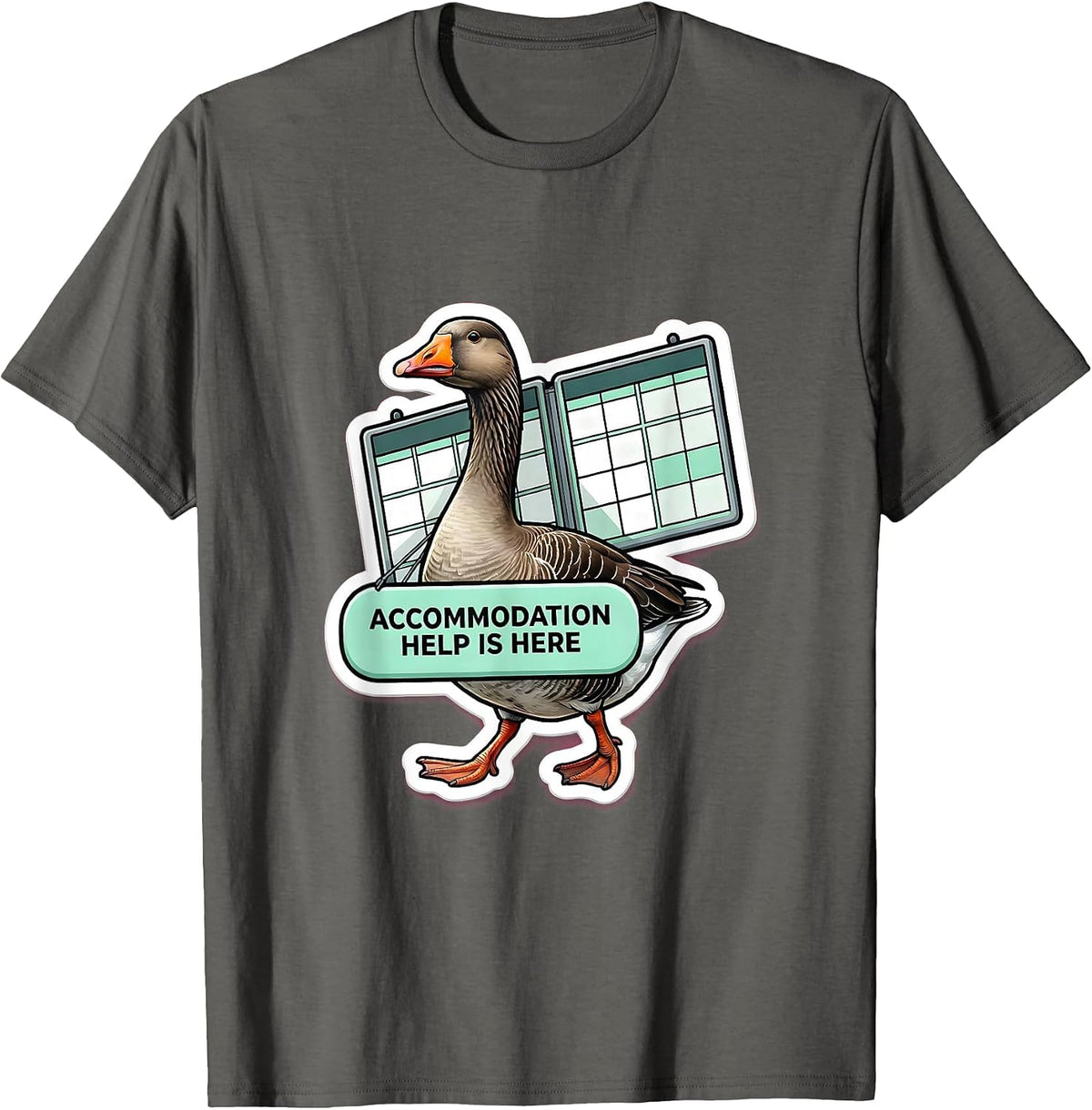 Men's Accommodation Help Is Here Funny Special Education Teacher T-Shirt - Asphalt Grey
