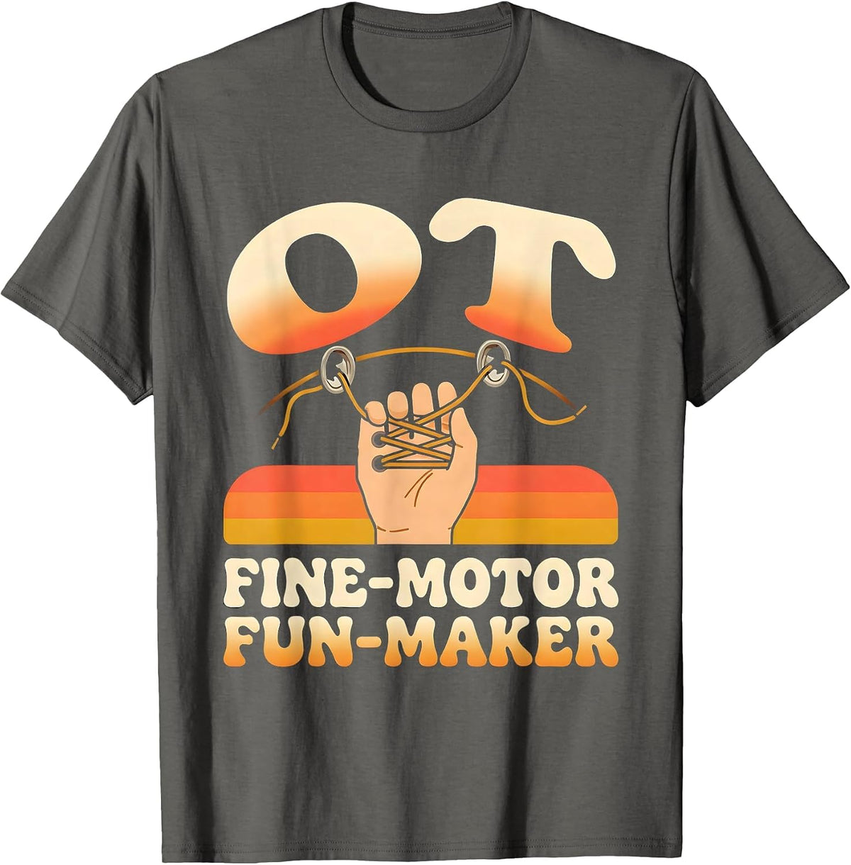 Men's OT Fine-Motor Fun-Maker Retro Occupational Therapy T-Shirt - Asphalt Grey