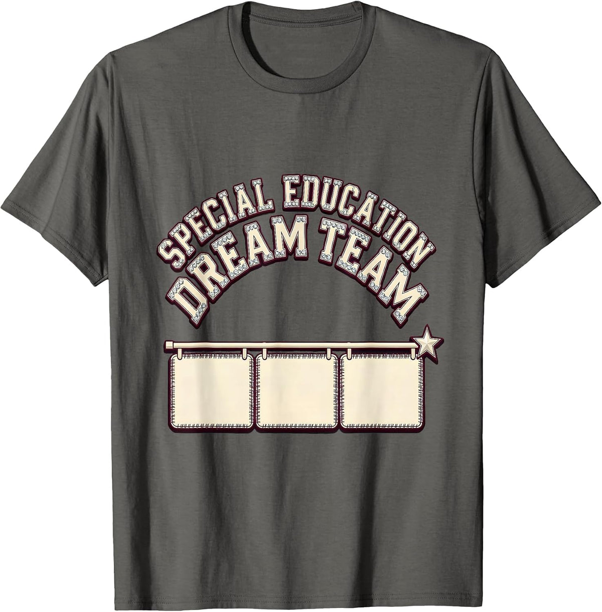 Men's Special Education Dream Team Retro SPED Teacher Squad Pride T-Shirt - Asphalt Grey