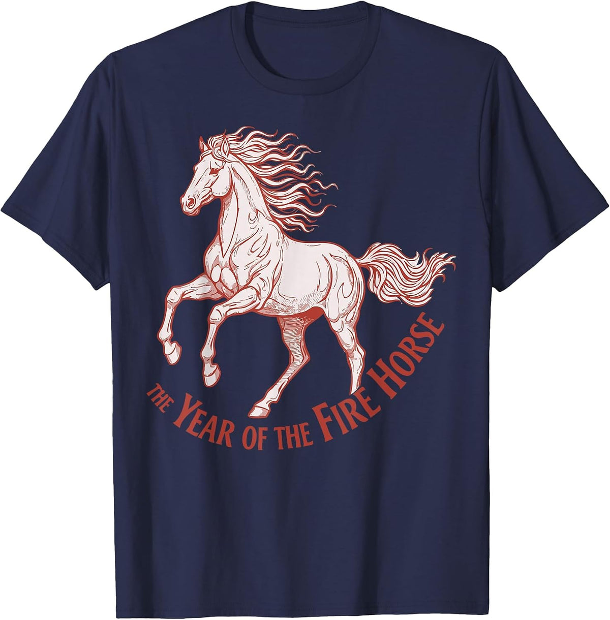 The Year of The Fire Horse 2026 Celebration T-Shirt - Navy Blue