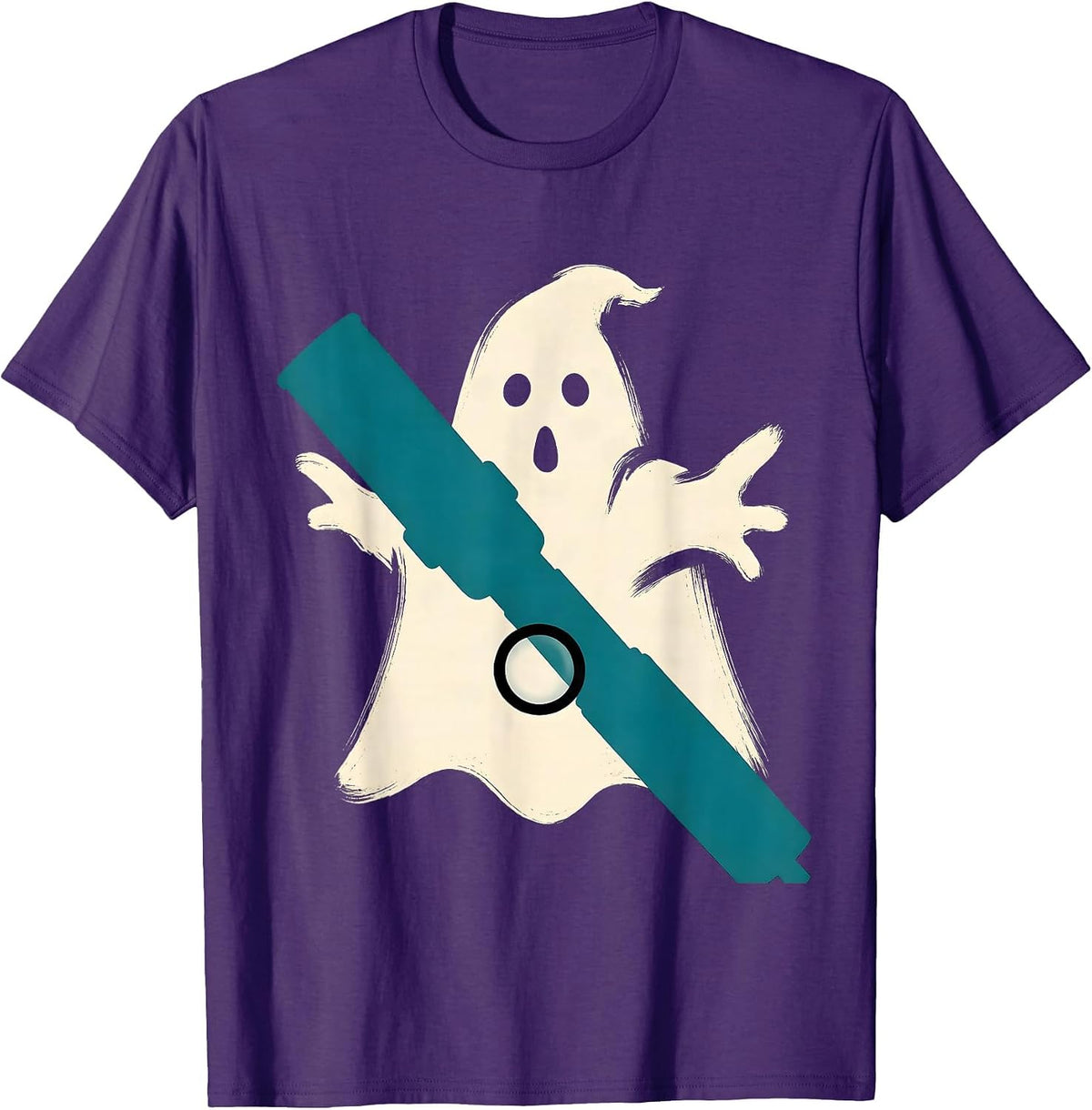 Friendly Ghost Dermatologist Halloween Medical Worker T-Shirt - Purple