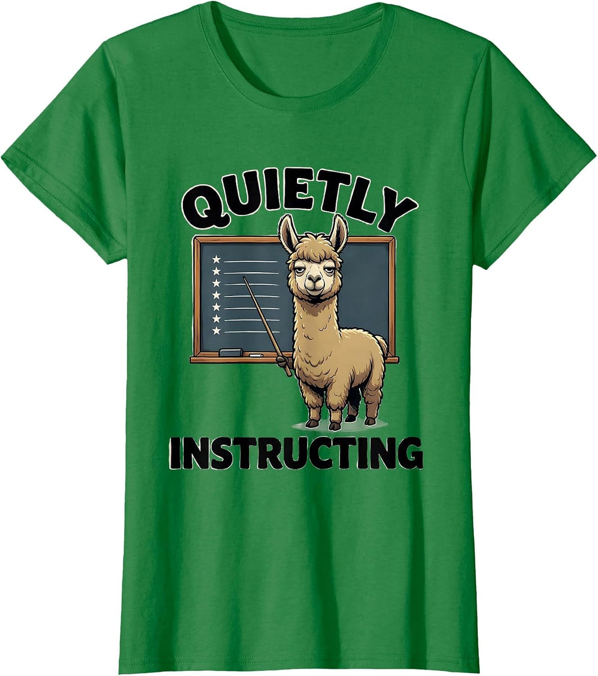 Women's Quietly Instructing Funny Llama Alpaca Pun Gift for Nana T-Shirt - Kelly Green