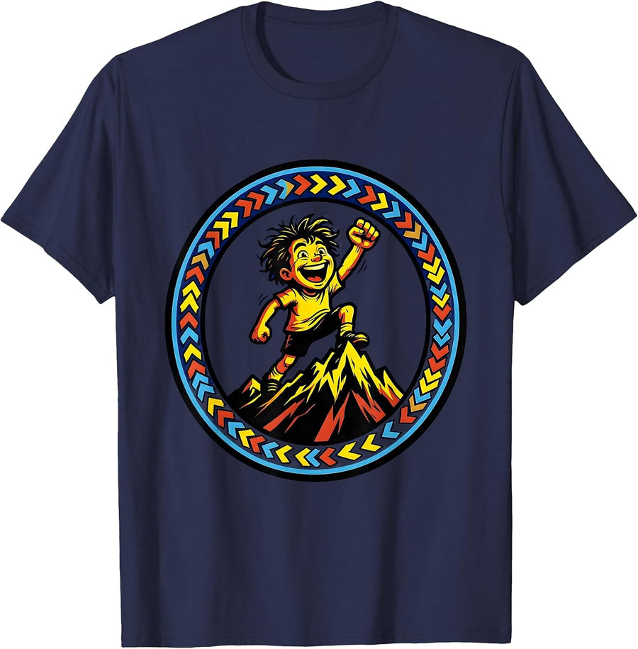 Down Syndrome Awareness Triumph Mountain Top T-Shirt - Navy Blue