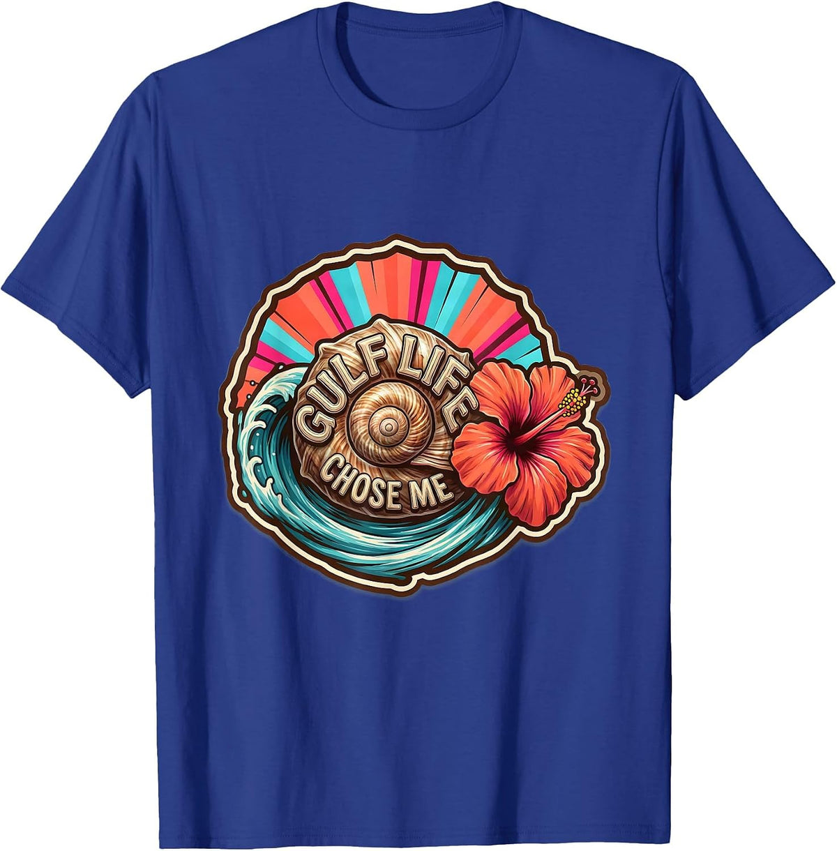 Gulf Life Chose Me Gulf of Mexico Design T-Shirt - Royal Blue