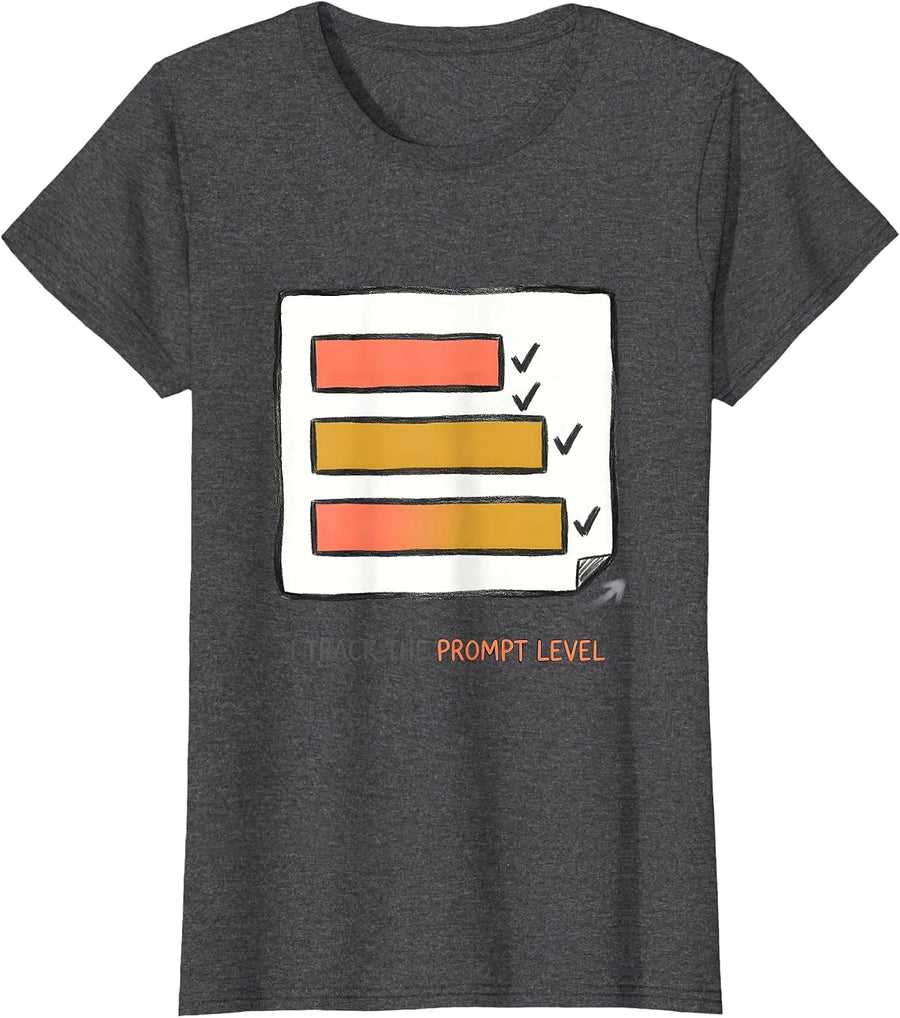 Women's I Track The Prompt Level Special Education Teacher SPED T-Shirt - Dark Heather Grey