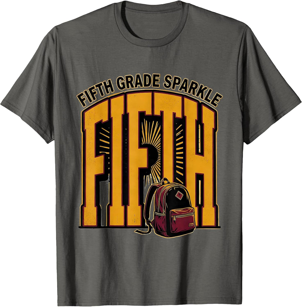 Men's Fifth Grade Sparkle Retro Back To School 5th Grade Kids T-Shirt - Asphalt Grey