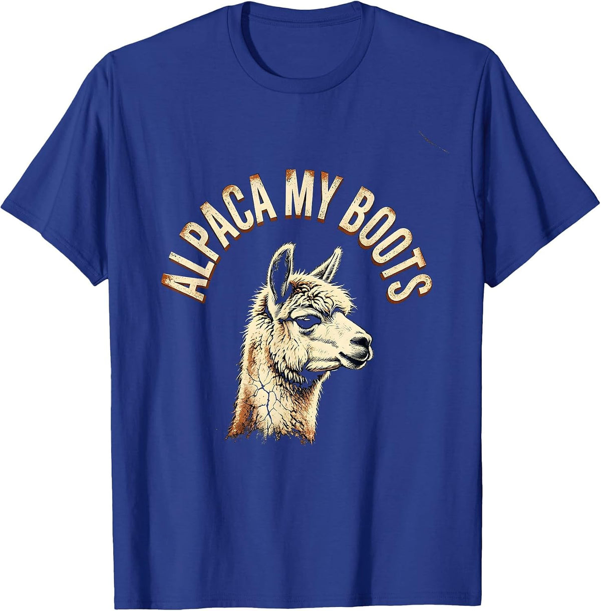 Alpaca My Boots Distressed Funny Alpaca Lover Humor T-Shirt - Royal Blue
