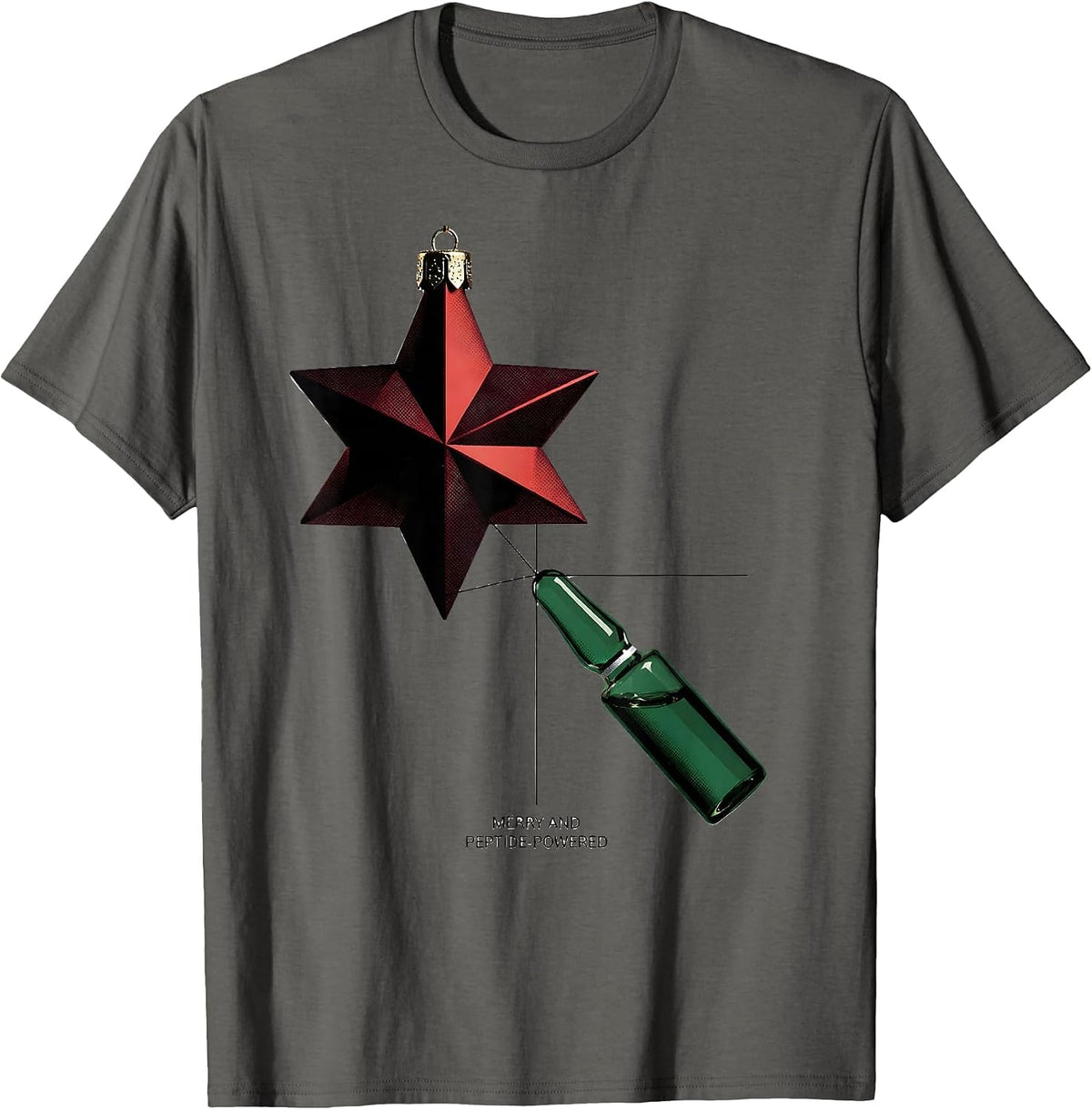 Merry And Peptide-Powered Geometric Esthetician Dermatology T-Shirt - Asphalt Grey