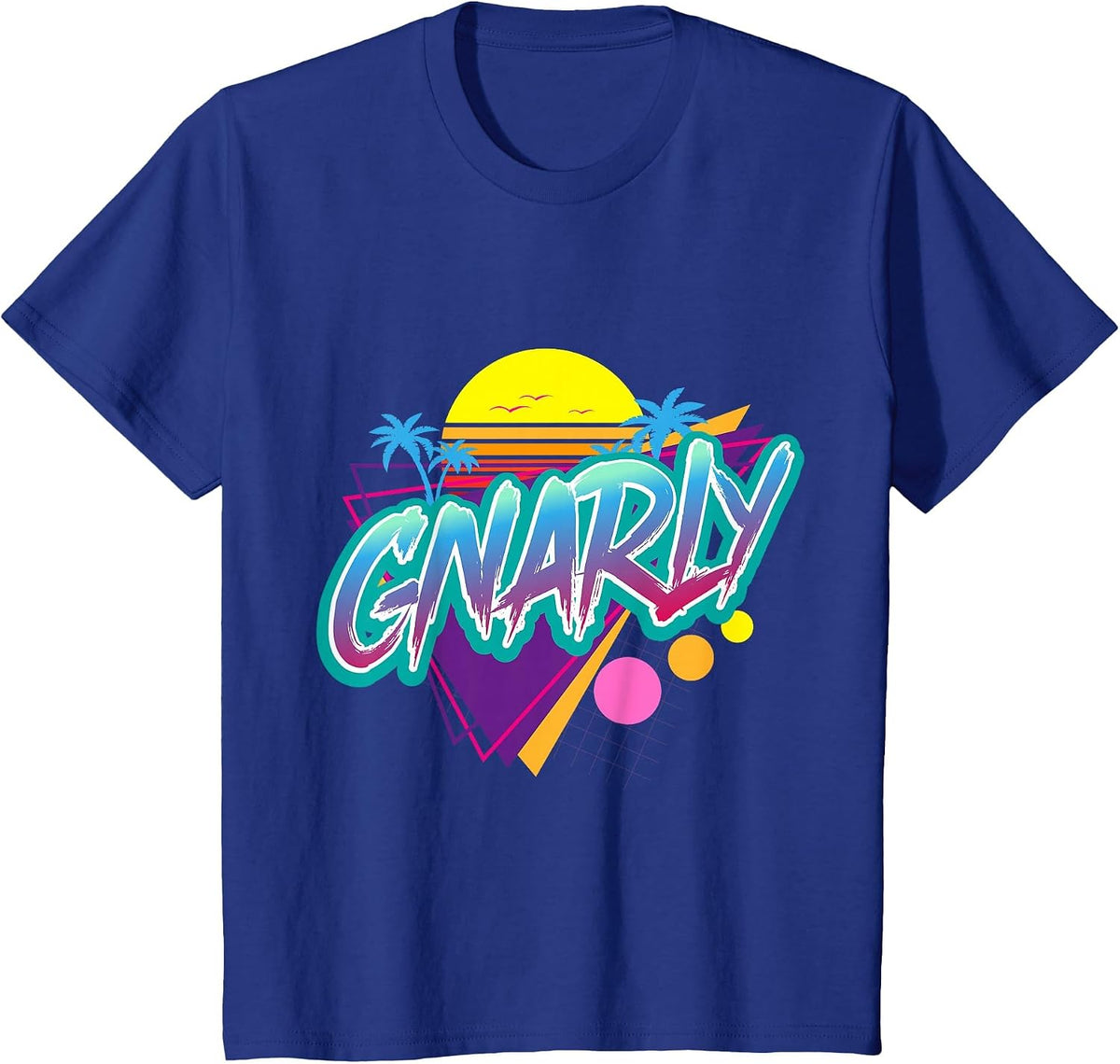 Gnarly Retro 1980s Nostalgic 80s - Retrowav T-Shirt - Royal Blue
