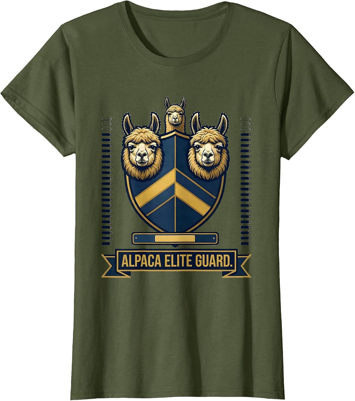 Women's Alpaca Elite Guard Funny Alpaca Lover Animal Humor Gift T-Shirt - Olive Green