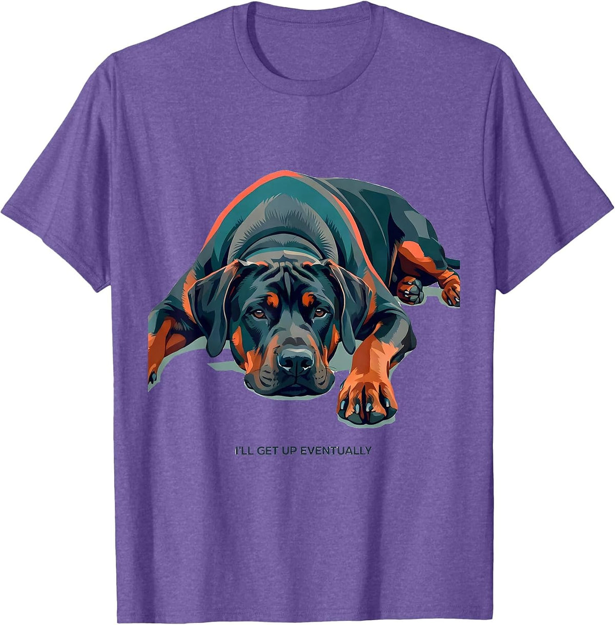 Men's I’ll Get Up Eventually Rhodesian Ridgeback Dog Lover Humor T-Shirt - Purple Heather