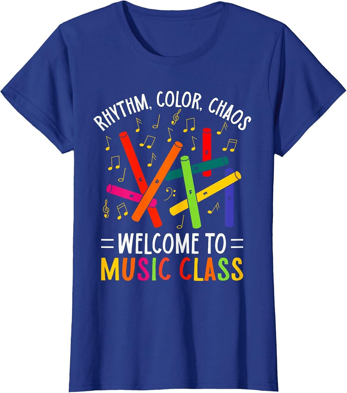 Percussion Instrument Educator Music Class Boomwhacker T-Shirt - Royal Blue