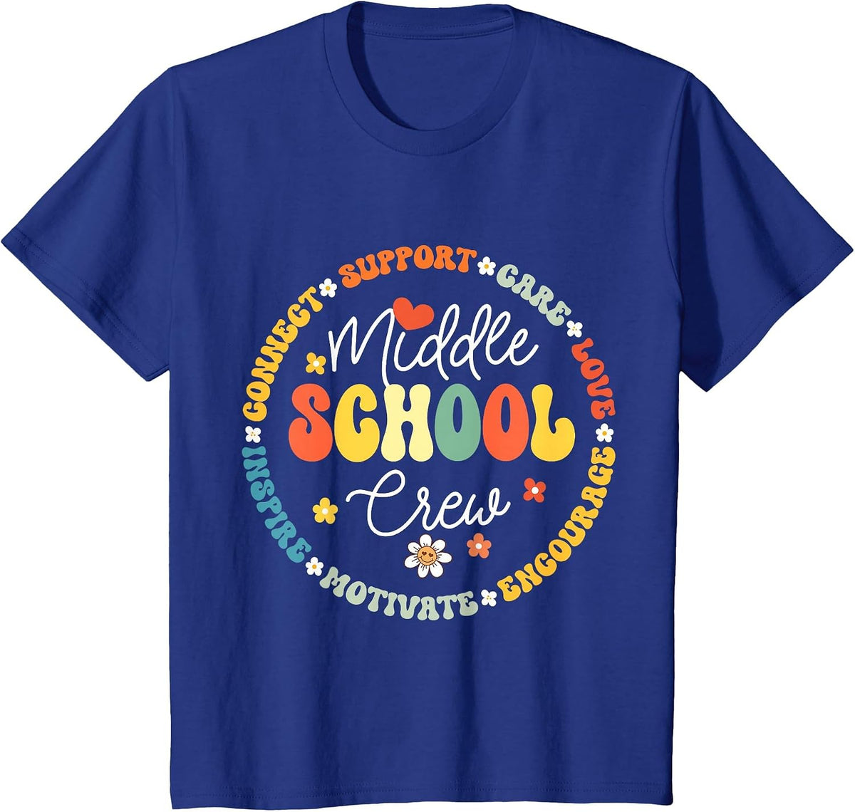 Middle School Crew Back to School for Teacher T-Shirt - Royal Blue