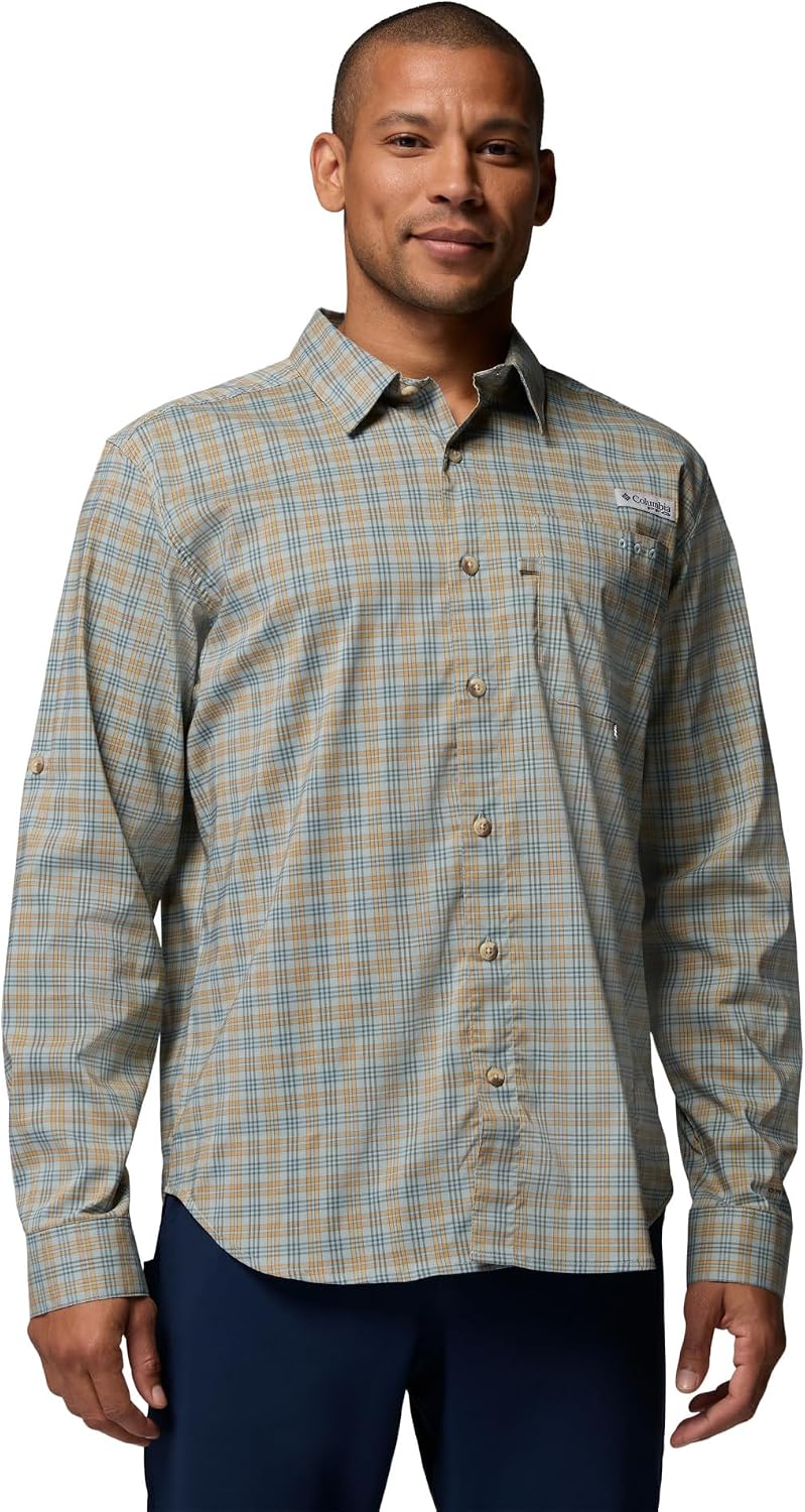 Columbia Men's PFG Harbor Peak Long Sleeve Shirt - Niagara Dock Plaid