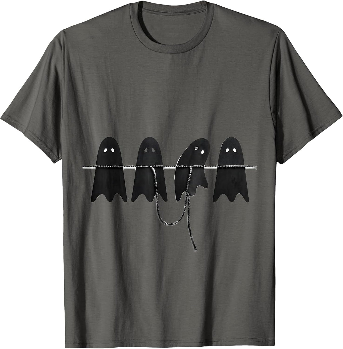 Para Normal Ghost Silhouettes SPED Paraprofessional T-Shirt - Asphalt Grey