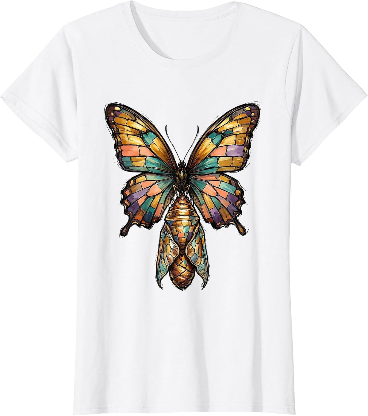 Down Syndrome Awareness Butterfly Chrysalis Design T-Shirt - White