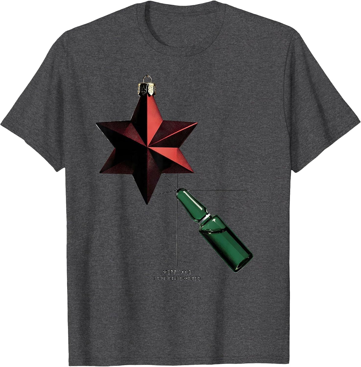 Merry And Peptide-Powered Geometric Esthetician Dermatology T-Shirt - Dark Heather Grey