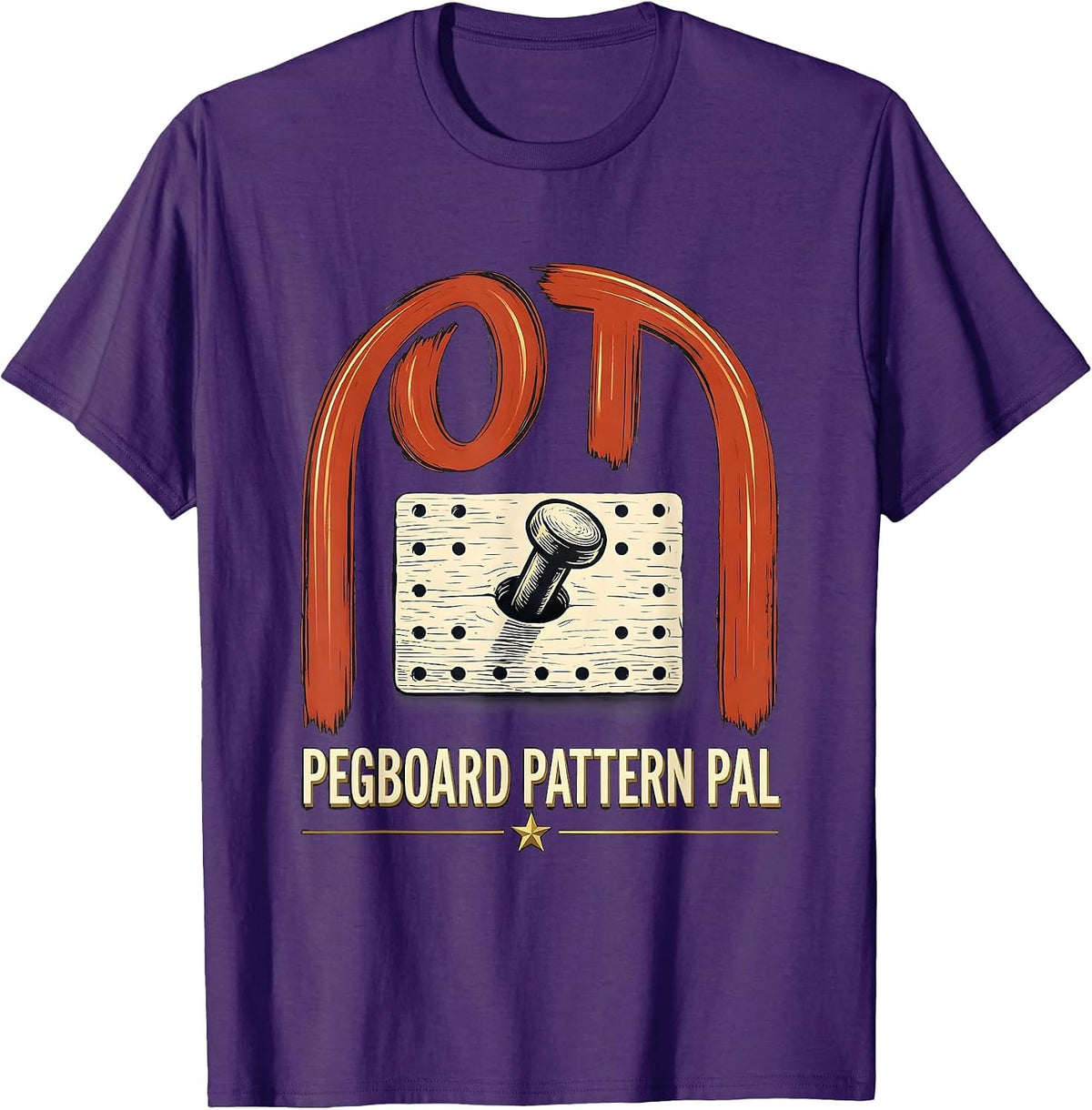 OT, Pegboard Pattern Pal Occupational Therapy Back to School T-Shirt - Purple