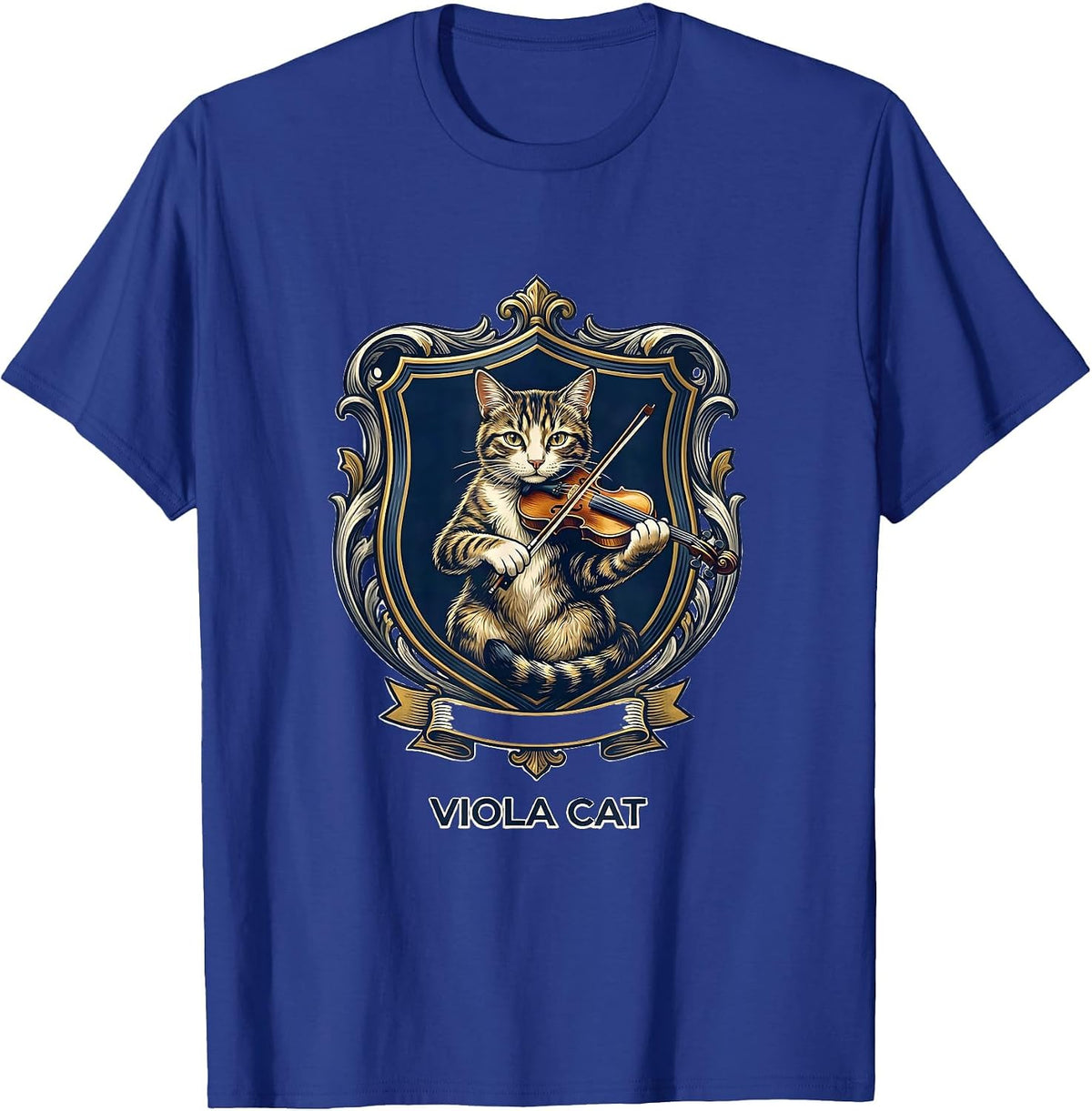 Viola Cat Whimsical Humor Musical Cat Owner Music Teacher T-Shirt - Royal Blue
