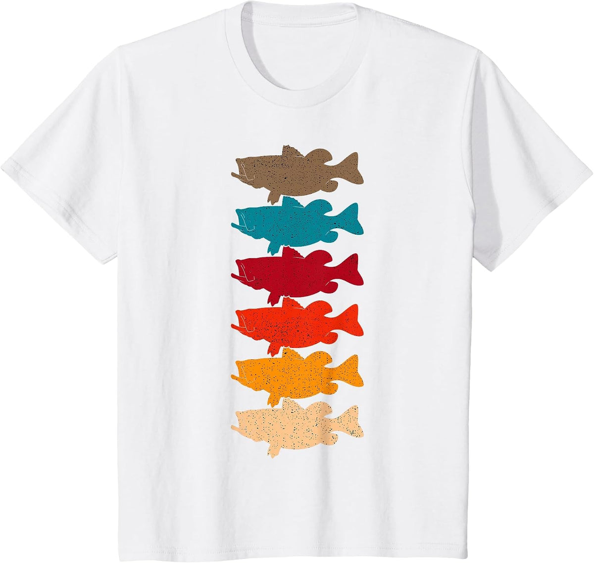 Bass Fishing Retro Vintage Fish Forest Angling Fisherman T-Shirt - White
