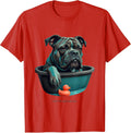 Men's I Lost The Bathtub Too Funny Pitbull Dog Mom Humor T-Shirt - Red
