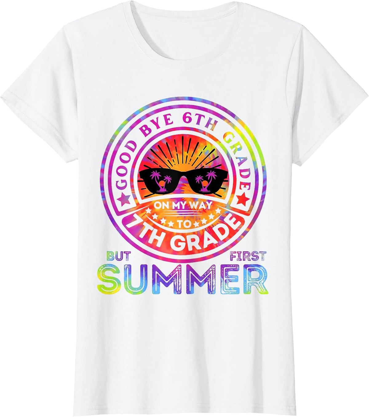 Goodbye 6th Grade Graduation to 7th Grade First Summer Kids T-Shirt - White