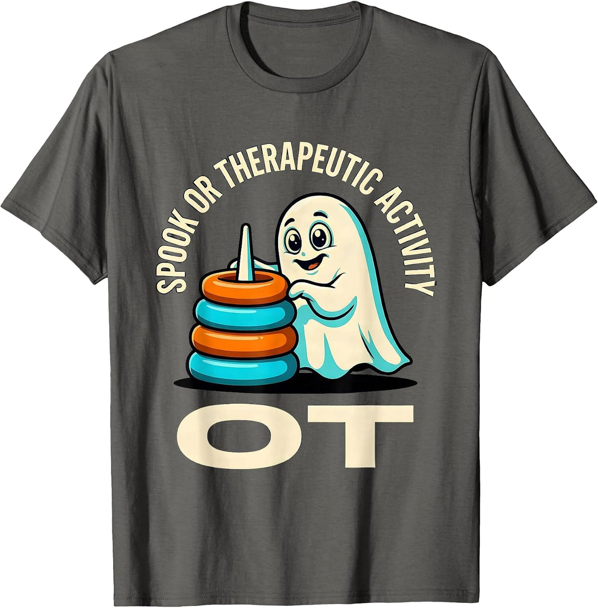 Men's Spook Or Therapeutic Activity OT Funny Occupational T-Shirt - Asphalt Grey