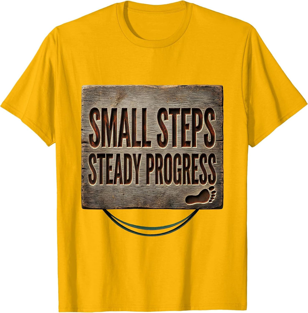 Men's Small Steps, Steady Progress Vintage Occupational Therapy OT T-Shirt - Golden Yellow