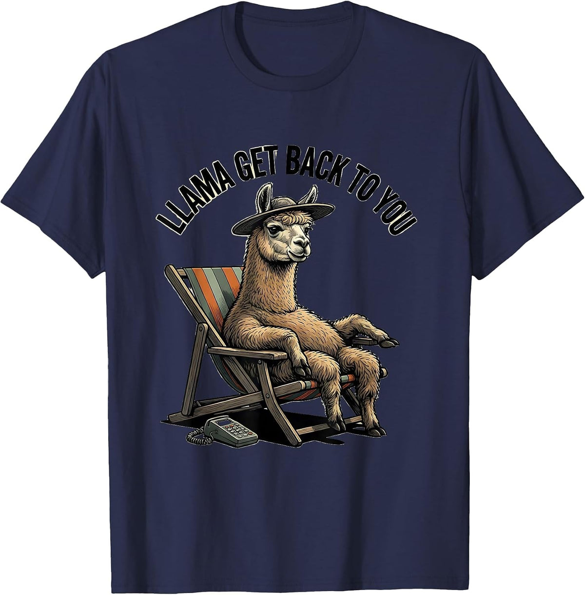 Men's Llama Get Back To You Funny Alpaca Animal Lover Gift T-Shirt - Navy Blue