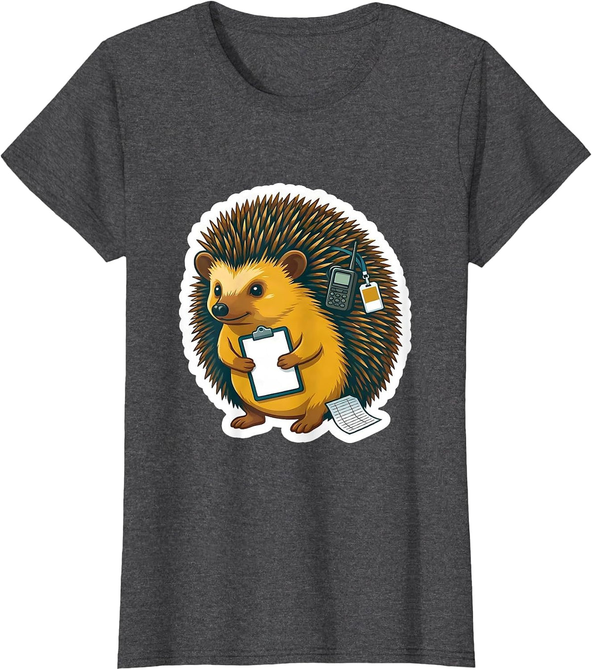Women's Hedgehog Aide Para Normal Activities SPED Teacher Aide T-Shirt - Dark Heather Grey