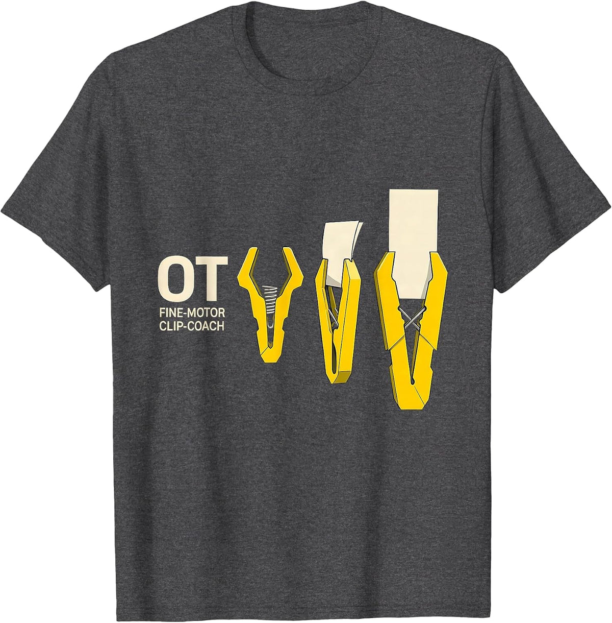 Men's OT Fine-Motor Clip-Coach Occupational Therapy Work Pride T-Shirt - Dark Heather Grey
