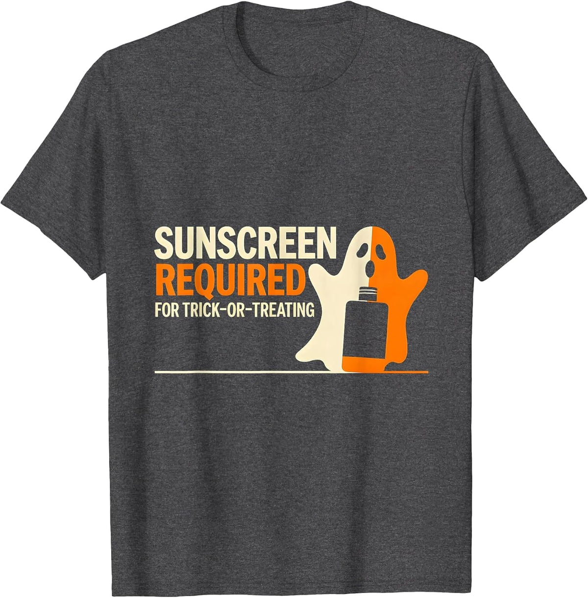 Sunscreen Required For Trick-Or-Treating Dermatology Humor T-Shirt - Dark Heather Grey