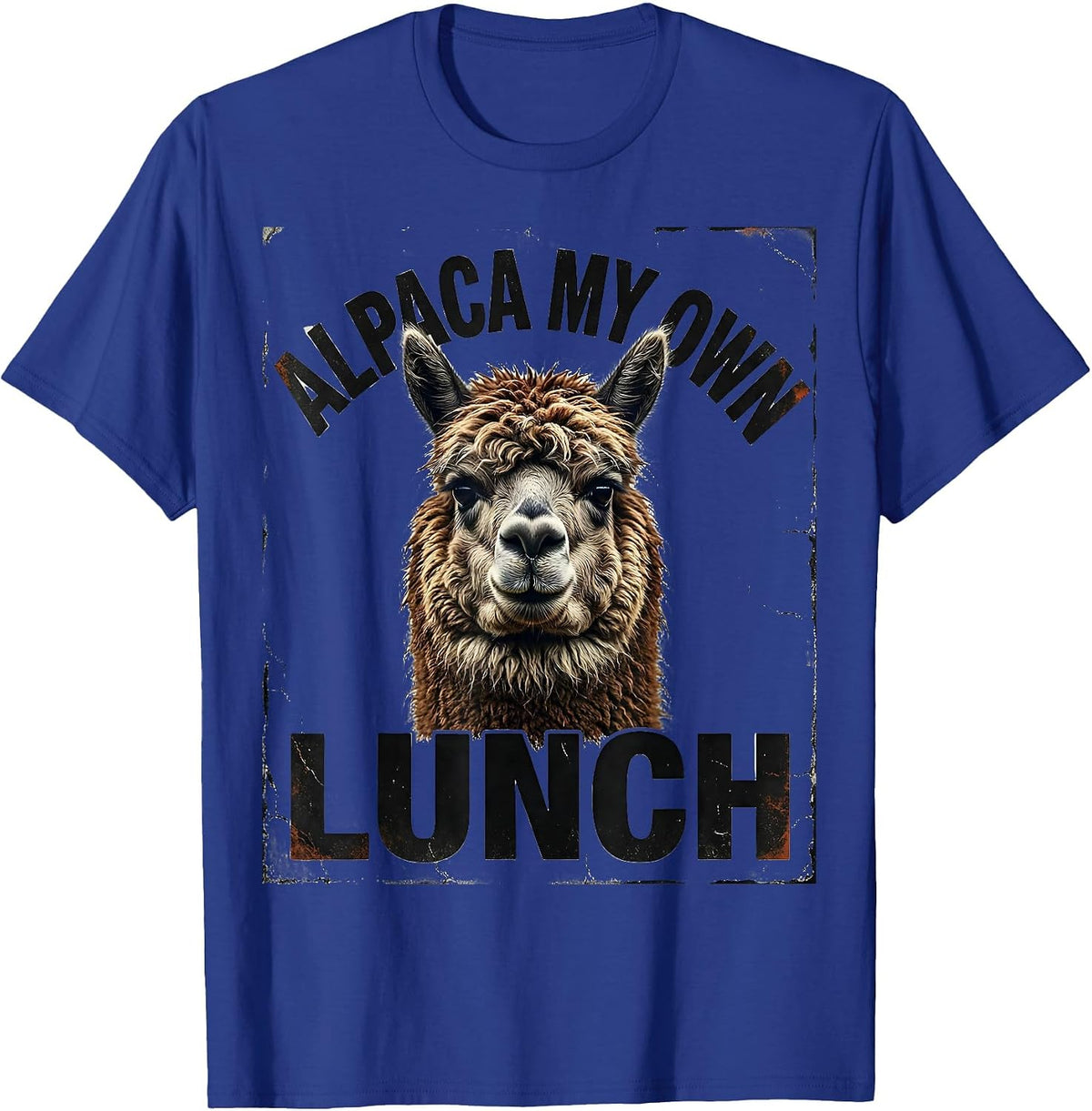 Men's Alpaca My Own Lunch Distressed Funny Alpaca Lover Gift T-Shirt - Royal Blue