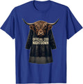 Official Coo Nightgown Whimsical Highland Cow Cozy Sleepwear T-Shirt - Royal Blue