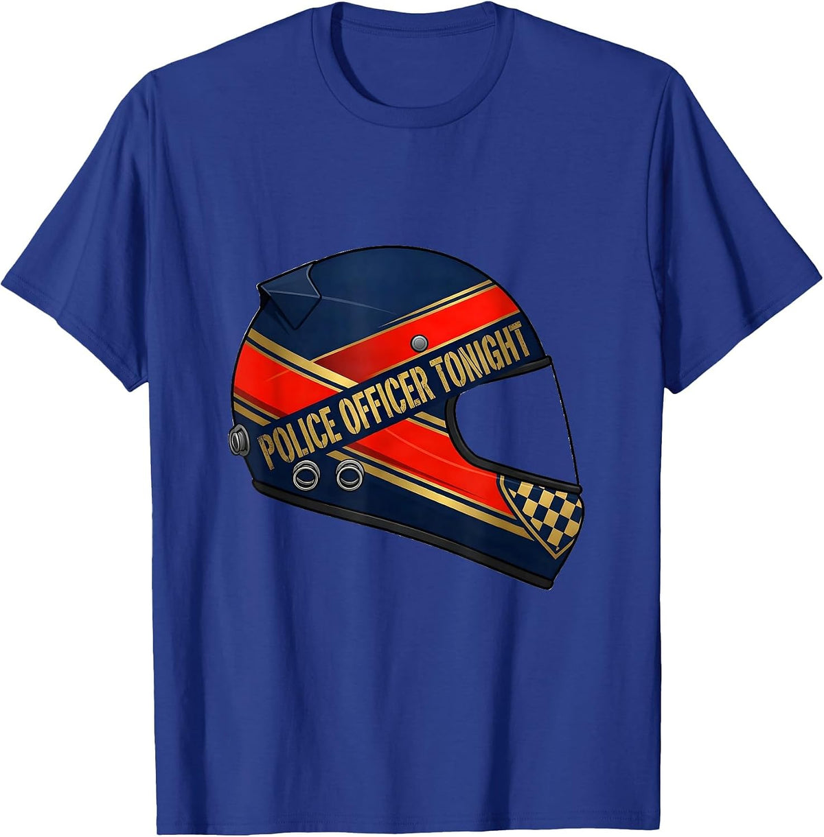 Men's Police Officer Tonight Racing Livery Halloween Costume T-Shirt - Royal Blue