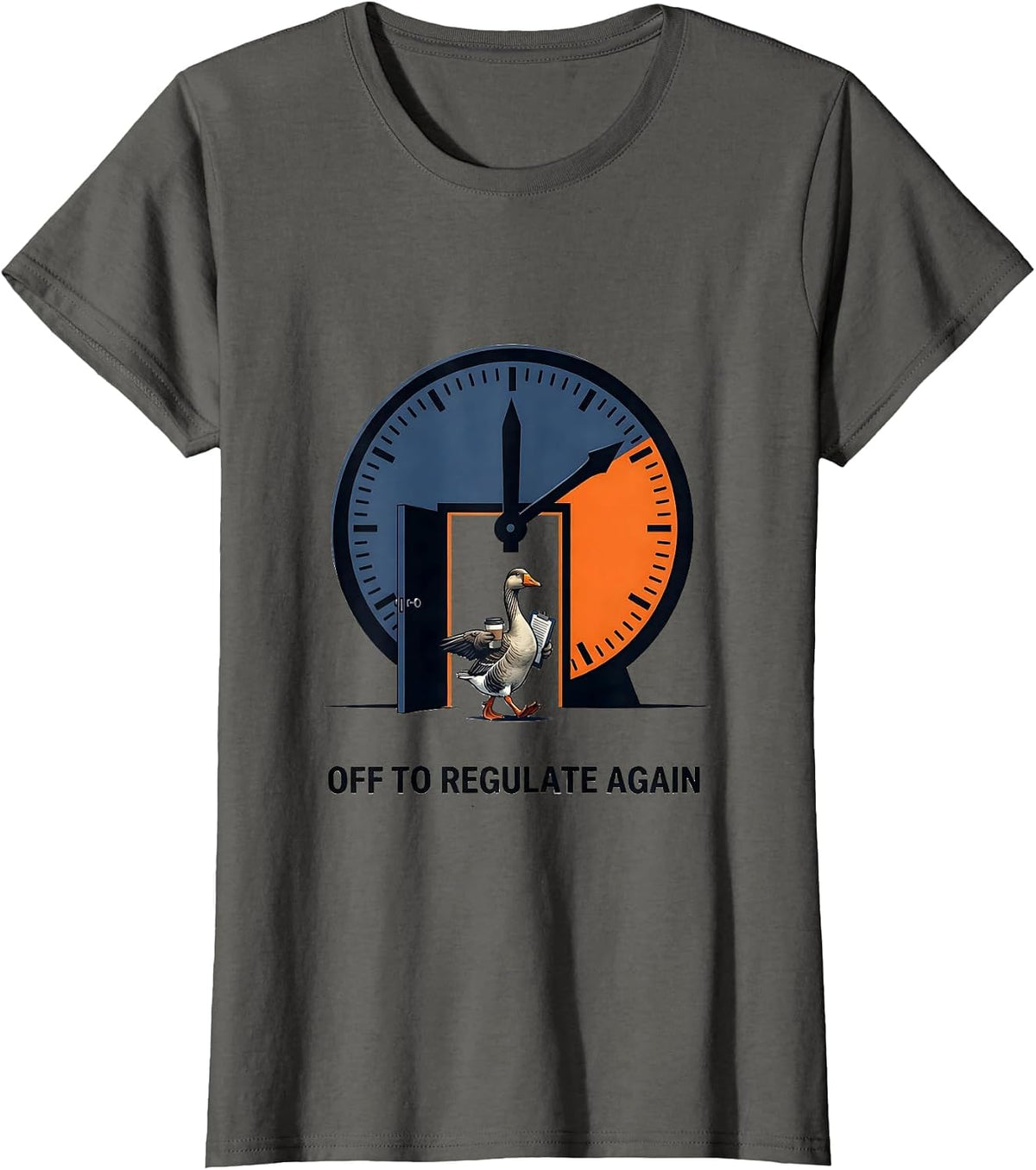 Women's Off To Regulate Again Funny Mental Health Counselor Silly T-Shirt - Asphalt Grey