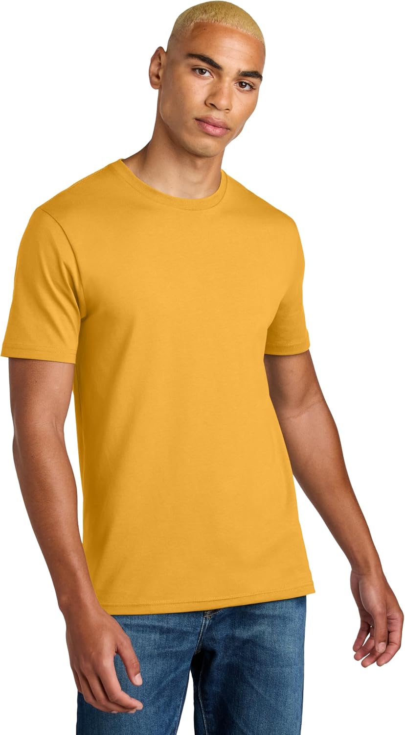 District Perfect Weight Icon Tee - Heavyweight Cotton, Stylish Casual Short Sleeve T-Shirt for Men & Women - Warm Gold