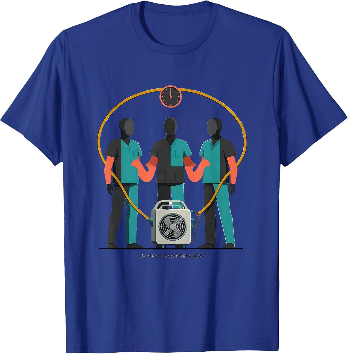 ICU New Year Crew 2027 Midcentury Modern Nurse Crew Party T-Shirt - Royal Blue