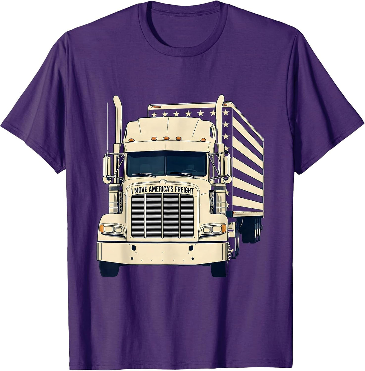 I Move America's Freight Patriotic Semi-Truck Driver Gift T-Shirt - Purple