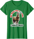 Women's We Wish You A Llama Christmas Funny Llama Lover Gift T-Shirt - Kelly Green