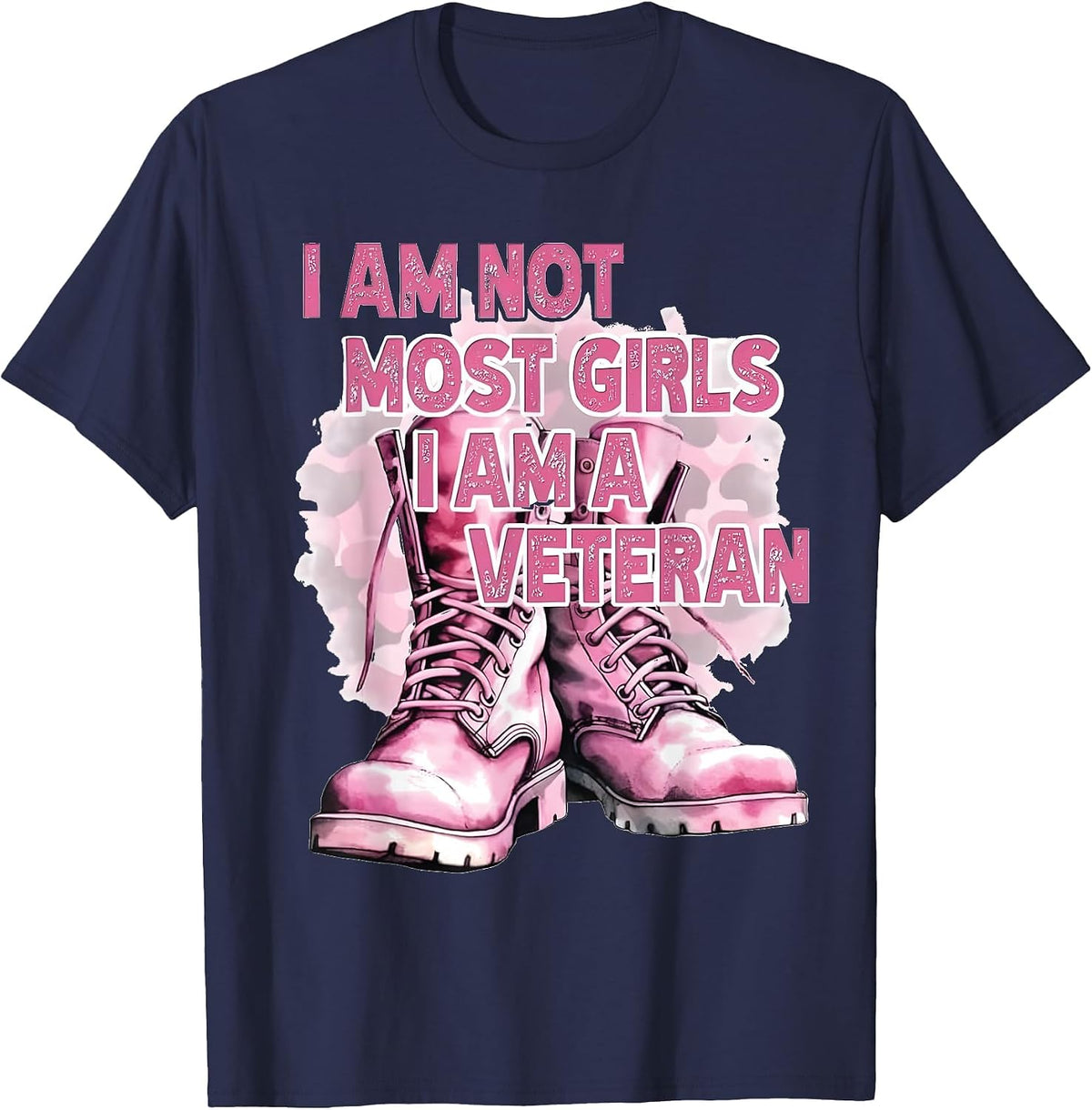 I'm Not Most Girl I'm A Veteran Veterans Day Independence T-Shirt - Navy Blue