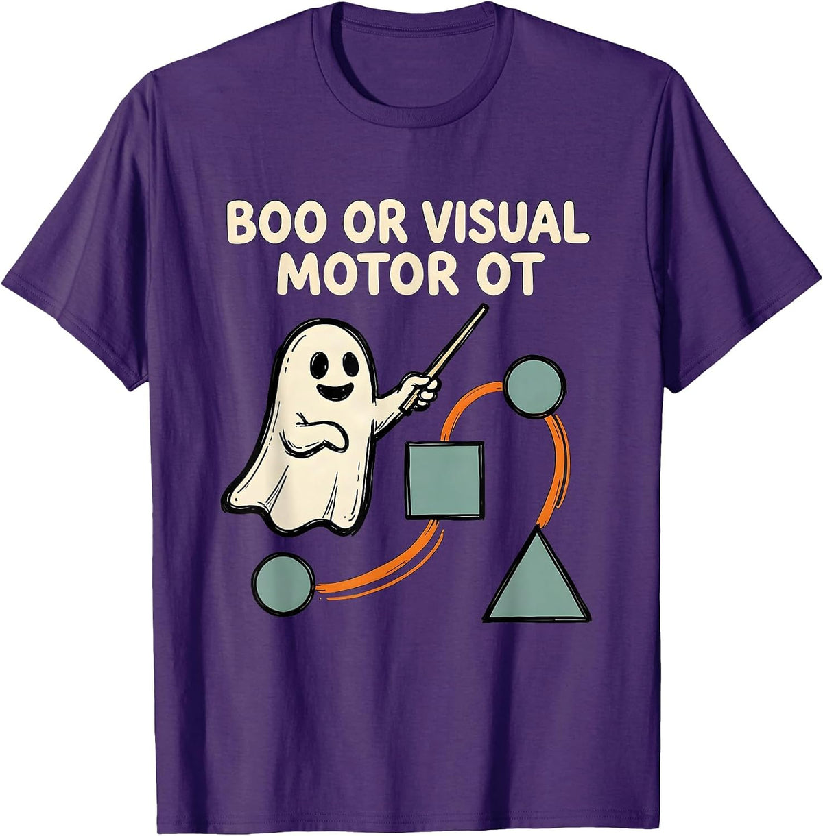 Men's Boo Or Visual Motor OT Funny Occupational Therapy Halloween T-Shirt - Purple