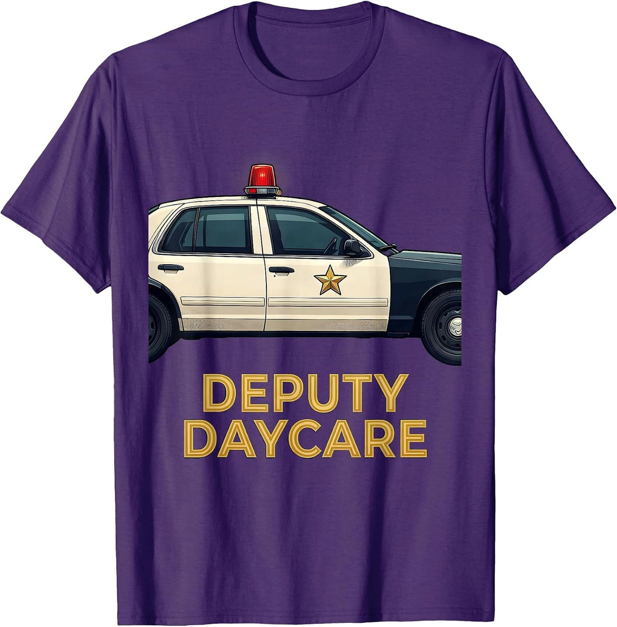 Deputy Daycare Funny Police Officer Gift Law Enforcement T-Shirt - Purple