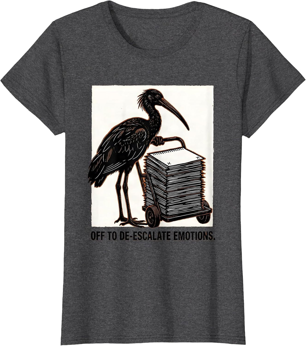 Women's Off To De-Escalate Emotions Funny Mental Health Counselor T-Shirt - Dark Heather Grey