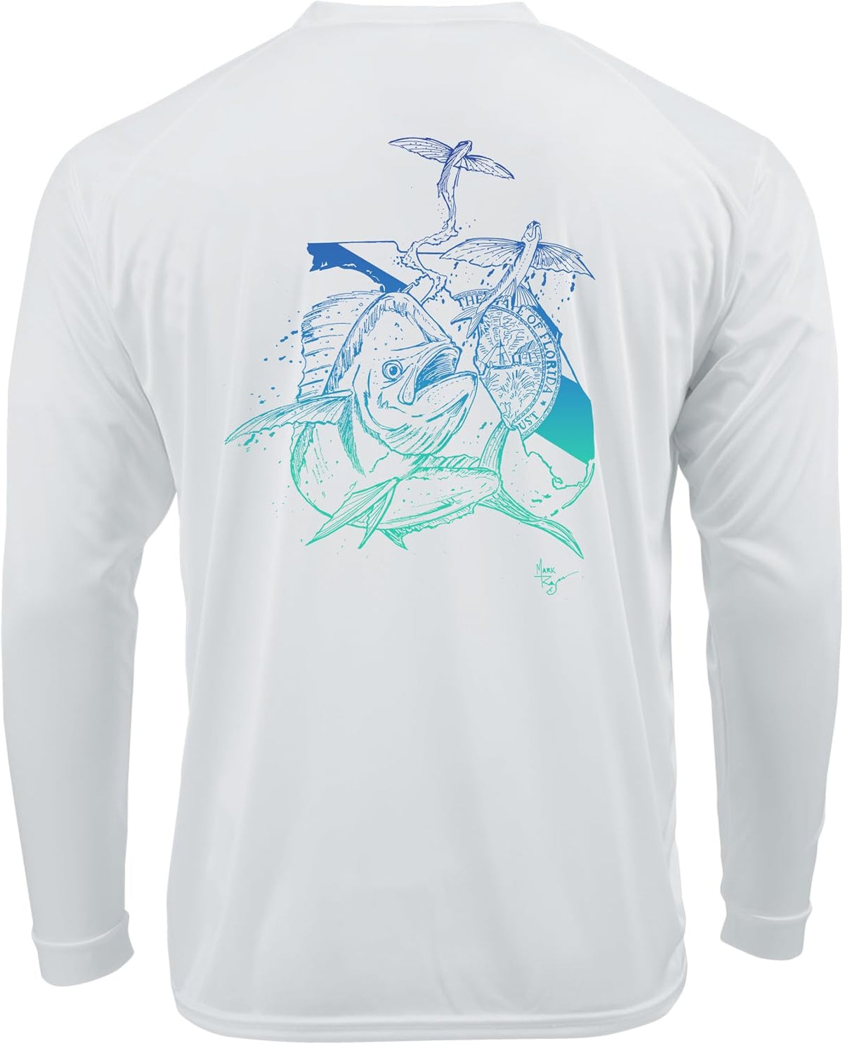 Lobo Lures Fishing Performance T-Shirt UPF 50+ Drifit - Florida Mahi Drip