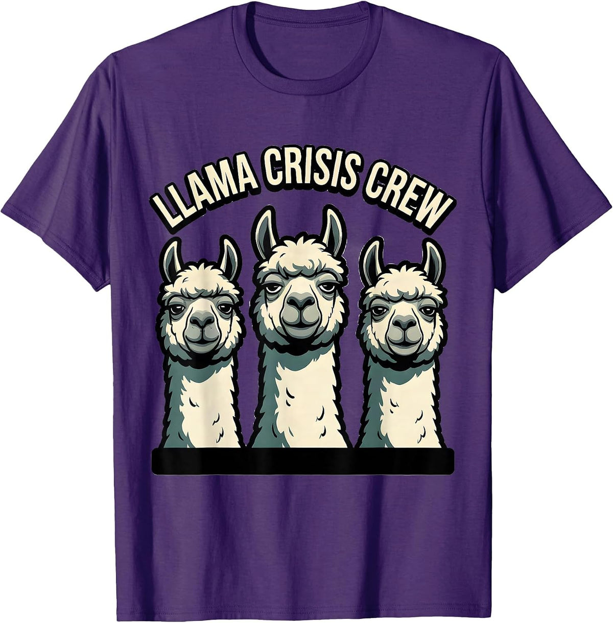 Llama Crisis Crew Funny Llama Alpaca Lover Gift T-Shirt - Purple