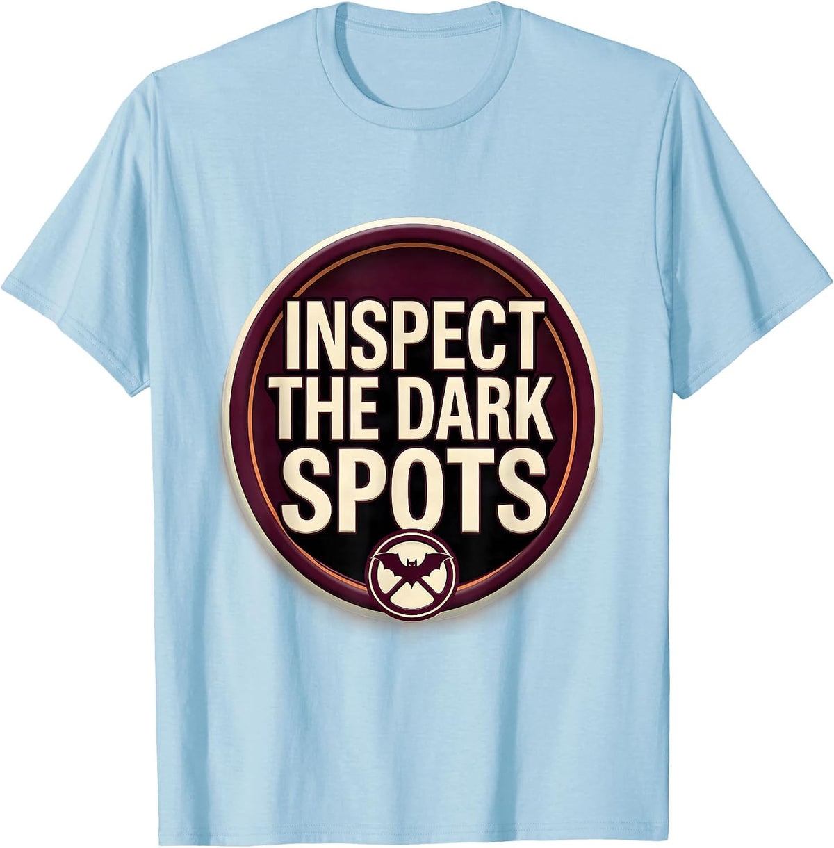 Men's Inspect The Dark Spots Funny Dermatology Halloween T-Shirt - Baby Blue